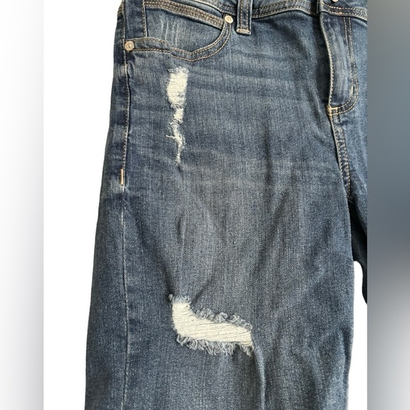 Seven 7 Distressed Denim Bermuda Shorts Size 10 Clam Digger Stretch Mid Rise - Picture 4 of 10